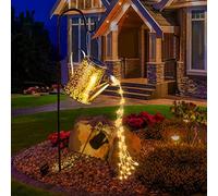 Solar Watering Can Lights Garden Ornaments Outdoor - Large Lantern Waterproof Copper Outdoor Sculptures Ornament Star Led Fairy Art Decorative Lamp Hanging Yard (with Bracket)