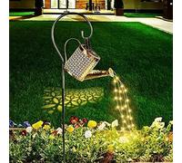 Solar Watering Can Lights, LED Solar Lantern String Light Outdoor Garden Waterproof Hollowed-Out Retro Metal Water Can Lights, for Garden Patio Yard Pathway Lantern Plant Decoration(with Bracket)