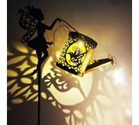 Solar Watering Can Lights, Outdoor Garden Decor,LED Waterproof String Light,Metal Vintage Fairy Tale Lamps Outside,Solar Lantern with Shepherd Hook for Lawn Yard Path (Hummingbird)