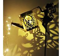 Solar Watering Can Lights, Outdoor Garden Decor,LED Waterproof String Light,Metal Vintage Fairy Tale Lamps Outside,Solar Lantern with Shepherd Hook for Lawn Yard Path (Fairy)