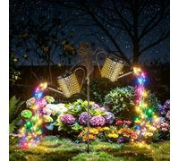 Solar Watering Can Lights, Solar Fairy Lights Outdoor Decor | Garden Decor Lights, IP65 Waterproof Hanging Lantern Lights, Outside Garden Flower Bed Decor Light for Moms Birthday(2 Pack)
