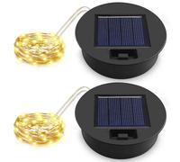 Solar Watering Can String Lights Replacement Top 8.44cm, 36 LED Fairy Light Waterproof for Watering Can, Solar Light Replacement Tops Outdoor Garden Accessories, Warm White 2pcs