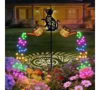 Solar Watering Can with Cascading Lights，2 Pack Decorative Mandala Solar Garden Lights Outdoor,2 Modes Waterproof Solar Lantern Garden Ornament s Auto On/Off Metal Pathway Lighting Colorful