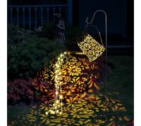 Solar Watering Can with Fairy Lights, Garden Decoration, GuKKK LED Outdoor Solar Lamps, IP65 Waterproof Watering Can Light Lights with Shepherd Hook, Rose Shower Garden Lights, for Garden, Yard Path,