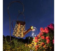 Solar Watering Cans Lights with LED Solar Colorful String Lights, Garden Ornaments Outdoor, Waterproof Solar Garden Lights with Hook Hanging Retro Metal, for Garden Patio Yard Pathway Lantern Plant