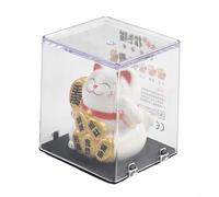 Solar Waving Cat Ornament for Car Dashboard, Office Desk Feng Shui Decor For - Solar Powered Lucky Cat, Battery Waving Cat Solar Decor, Cute Feng Shui Wealth Cat in Bright(White)