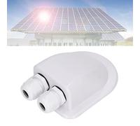 Solar Weatherproof ABS Solar Double Cable Entry Gland, Waterproof Cable Through RV Roof Solar Junction Box ABS Entry Housing, Dual Cable Entry Housing for Solar Panels (White)