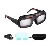 Solar Welding Goggles with Automatic Darkening, Non-Slip, Anti-Glare Safety Goggles for Welders, Adjustable Head Strap, Safety Glasses for Professionals, Technicians, Metal Builders, Mechanics and