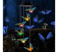 Solar Wind Chime, Blue ABS Material, Color Changing Decorative Mobile For Patio, Deck, Garden Decor, Energy-saving Design, Easy Installation,