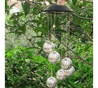 Solar Wind Chime Lights Outdoor Garden,Solar Powered Led Light Colour Changing Garden Wind Chimes Outdoor,Hanging Wind Chime Solar Lights Outdoor Garden,Unique Disco Ball Gardening Gifts (white)