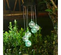 Solar Wind Chime Lights Outdoor Garden,Solar Powered Led Light Colour Changing Garden Wind Chimes Outdoor,Hanging Wind Chime Solar Lights Outdoor Garden,Unique Disco Ball Gardening Gifts (Multicolor)