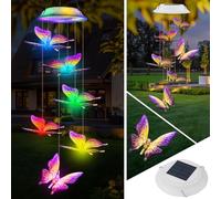 Solar Wind Chimes, Color Changing Butterfly Lights, Waterproof Solar Powered Wind Chimes for Garden, Hanging Lights Romantic for Outdoor Decor, Gifts for Women Birthday Christmas