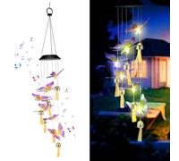 Solar Wind Chimes for Garden, Solar Butterfly Color Changing Lights, Outdoor Decor Lights for Garden Patio Balcony Window, Unusual Gifts for Mom Grandma Women