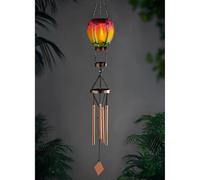 Solar Wind Chimes LED Hot Air Balloon Windchimes Flickering Effect Light Wind Chimes For Gardens Light Hanging Lights Metal Windbell Chime Light Lamp for Patio Deck Lawns Yard Patio