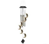 Solar Wind Chimes LED Outdoor Garden Decor Weatherproof | ABS Weatherproof Build, Auto LED Lights At Dusk, Soothing Melodic Sounds, Sun Moon Star Design, Patio Lawn Balcony Decor
