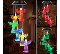 Solar Wind Chimes Outdoor Color Changing Lights, Gift for Women Mom Grandma Sister Best Gifts, Wind Chimes Unique Outdoor Garden Yard Decor (Angel)
