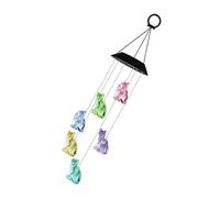 Solar Wind Chimes Outdoor LED Color Changing Cats Light Hanging Windchime Decoration for Garden Spring Gardening Tool