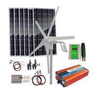 Solar Wind Power Hybrid Kit - Off-Grid Home System for 12V/24V Battery Charging with 400W Turbine Generator & 500W Monocrystalline Panel