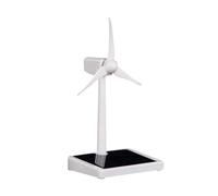 Solar Windmill Model - Educational Desk Ornament for Science Teaching, Renewable Energy Craft with Rotating, Decorative Miniature Wind Turbine for Garden, Home, and Desktop Display
