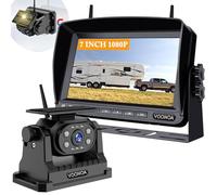 Solar Wireless Magnetic Backup Camera, 9600mAh Battery Powered Rechargeable Waterproof HD Back Up Rear View Bluetooth Hitch Camera with 7 Inch 1080P Monitor System for Car Truck Trailer RV VN003