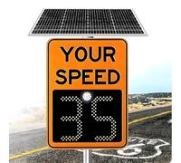 Solar Wireless Radar Speed Display Sign Digital LED Speed Detector for | Wireless unit with radar and remote control, 2/3 digit LED panel, compatible with streets and neighborhoods, available