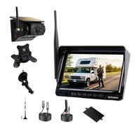 Solar Wireless Reversing Camera for Car, Alarm Function, 7”1080P Screen, Night Vision, Stable Signal, DVR Recording, IP68 Waterproof, 1-Min Install, Reverse Camera Kit for Motorhome, Trailer, Van