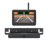 Solar Wireless Reversing Camera Kit, 4.3" IPS Monitor, HD 1080P Backup Camera, Easy Installation with 4800mAh Battery, IP68 Waterproof, Wireless Reverse Camera for Car, Van, Pickup, Trailer, Caravan