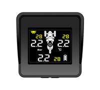 Solar Wireless Tire Pressure Monitoring System Motorcycle TPMS Tire Pressure Monitor LCD Display 3 External Sensors