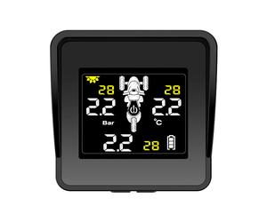 Solar Wireless Tire Pressure Monitoring System Motorcycle TPMS Tire Pressure Monitor LCD Display 3 External Sensors