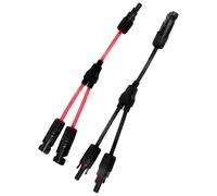 Solar Y-Splitter Branch Parallel Adapter MMF and FFM 4mm², Y Photovoltaic Connector 1 to 2 Solar Panel Extension Cable Distributor Socket Cables for Parallel Solar Panel Connection (1 Pair, 1000V 30A)