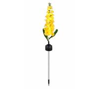 Solar Yellow Delphinium Stake Light - 20 LED Warm White Garden Light, Outdoor Flower Stake Light for Pathway, Patio, Lawn & Flower Beds, Decorative Garden Lighting