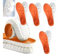 Solara Pickleball Insoles for Women Men, Steppers Insoles, 4D Comfort Breathable Shock Absorption Cloud Cushion Memory Foam Inserts(Orange*4,42)