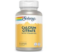 Solaray - Calcium Citrate with Vitamin D - 90 Capsules not Tablets - Calcium Carbonate 1000mg and Vitamin D3 400IU Supplement for Men & Women - Gentle Formula for Enhanced Absorption - Lab Verified