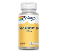 Solaray - Chlorophyllin - 60 Vegan Tablets - Improved Absorption Detox with High Strength Chlorophyll Supplement from Sodium Copper - Lab Verified - Made in The USA