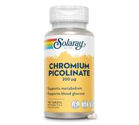 Solaray Chromium Picolinate 200mcg, 100 Vegan Tablets, Chelated Supplement