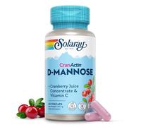 Solaray D Mannose with CranActin® Cranberry & Vitamin C - 60 Vegan Capsules - Plant Based Blend for Natural Balance Support for Women - Lab Verified