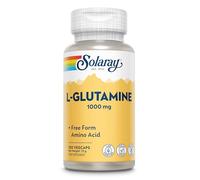 Solaray L-Glutamine Free Form, 100 Vegan Capsules, 500mg per Capsule | High Strength Glutamine Amino Acid, Post Workout Recovery Supplement for Men & Women, Lab Verified, Magnesium Stearate Free