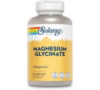 Solaray - Magnesium Glycinate 3180mg - 120 Vegan Capsules - High Strength Mag Bisglycinate Supplement - with Added Bioperine Black Pepper for Gentle Digestion - Lab Verified