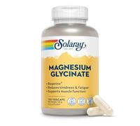 Solaray Magnesium Glycinate Chelated - 120 Vegan Capsules - 350mg Elemental Magnesium - Gentle on Stomach - Supports Energy, Muscle Function, Relaxation & Reduces Fatigue - Lab Verified