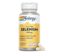Solaray Selenium 200mcg - 90 Vegan Capsules - Supports Normal Hair, Nails, Immune & Thyroid Function - High Strength L-Selenomethionine - Yeast Free & Lab Verified