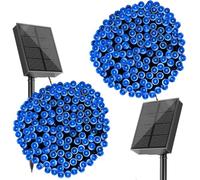 SOLARBABY 2 Pack Solar Christmas Lights Outdoor, 20M 200LED Solar Fairy Lights with 8 Modes IP65 Waterproof Outdoor Garden Lights for Christmas Decorations, Xmas Trees, Party (Blue)