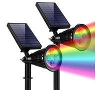 SOLARBABY Set of 2 Solar Outdoor Spotlights, LED Solar Outdoor Light, Waterproof IP65 Solar Light, 120° Adjustable Solar Outdoor Lighting for Garden, Yard, Driveway, Pathway