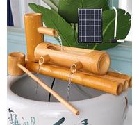 SolarBambooFountainZenGardenWaterFeatureforOutdoorDecorFreestandingPondOrnamentNaturalLandscapingDecorationforPatio&BackyardSerenity