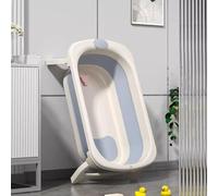 SolarBliss Multipurpose Collapsible Pet Bathtub with Drainage Hole, Portable Folding Bathing Tub with Temperature Sensing Shower Basin, Blue-70.5x42x21.5cm