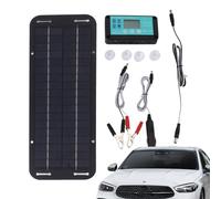 solarCar Battery Charger - 20W Trickle Panel, Portable solarCharging Kit, 12V/24V Battery Maintainer with Waterproof Controller and Suction Mount | solarCharger for Car, Boat, and Truck