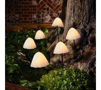 SolarCentre® Forest Outdoor Solar Powered Mushroom Lights - Set of 6 (XL 9.5cm)