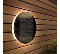 SolarCentre® Halo Round Outdoor USB Solar Wall Light White and Warm White - 20cm