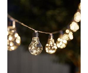 SolarCentre® Madison Outdoor Solar Powered Vintage Bulb Festoon Lights - Set of 10
