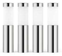 SolarCentre® Mini London DualWhite USB Solar Powered Outdoor Garden Post Lights (Set of 4) - Silver