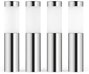 SolarCentre® Mini London DualWhite USB Solar Powered Outdoor Garden Post Lights (Set of 4) - Silver